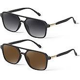 GRFISIA Retro Aviator Sunglasses for Women Men Square Frame Rectangle Trendy Sun Glasses