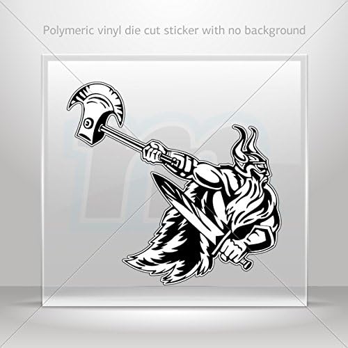 Sticker Decal Black & White Viking Warrior Tablet Laptop Weatherproof (7 X 6.64 Inches)