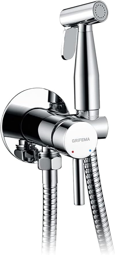 GRIFEMA Hand-Held Bidet Sprayer Solid Brass Shattaf with Wall Holder