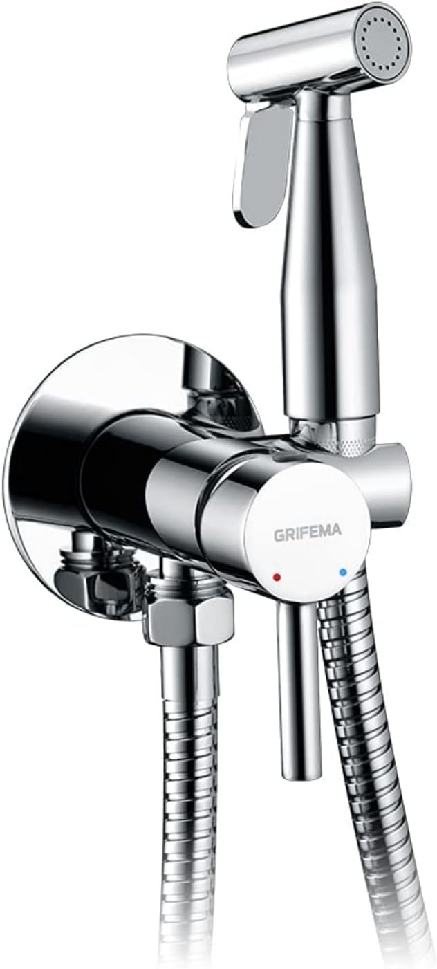 GRIFEMA Hand-Held Bidet Sprayer Solid Brass Shattaf with Wall Holder