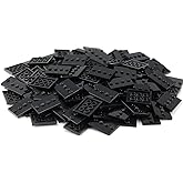 Feleph 120pcs Plates Parts Tile Modified 3x4 with 4 Studs in Center | Black Compatible with Figure Display Base Collector Series Pack Set 88646