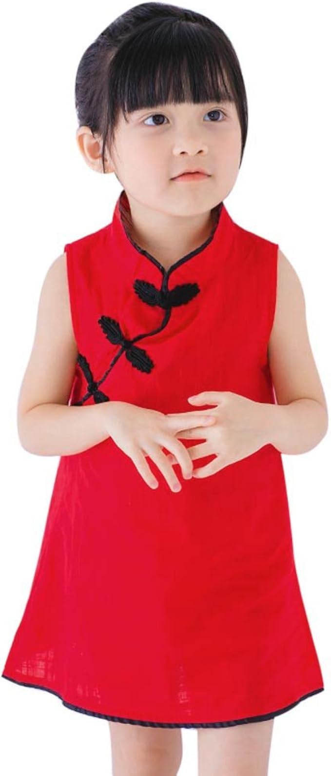 Amazon Co Jp Yochyan 子供 女の子 チャイナドレス ノースリーブ 子供服 ベビー服 ドレス 柔らかい 可愛い キュート キッズ ドレス おしゃれ ファッション 夏服 無地 ワンピース 結婚式 発表会 演奏会 パーティー プリンセスドレス 服 ファッション小物