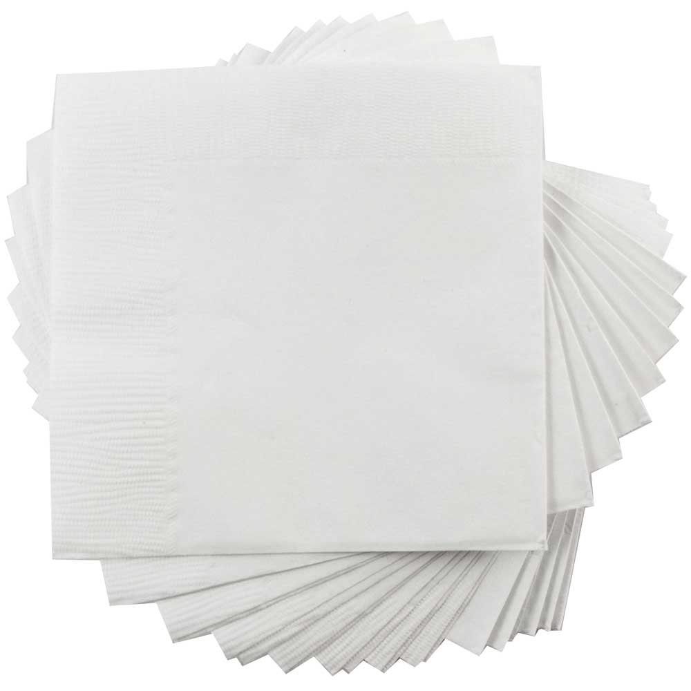 JAM PAPER Medium Lunch Napkins - 165 x 165 mm - White - 50/Pack