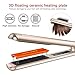 Flat Iron for Hair, GOOLEEN Professional 1 Inch Ceramic Tourmaline Hair Straightener, 2 in 1 Hair Curler and Straightener with 3D Floating Plates Dual Voltage Adjustable Temperature 255-450°F (Gold)
