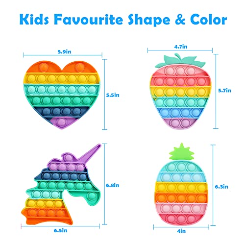Pop Fidget Toy Rainbow Unicorn Push Bubble Sensory Fidget Toys 4 Pack Anxiety Stress Relief Autism Learning Materials Squeeze Toy For Kids Teens Office Older Pricepulse