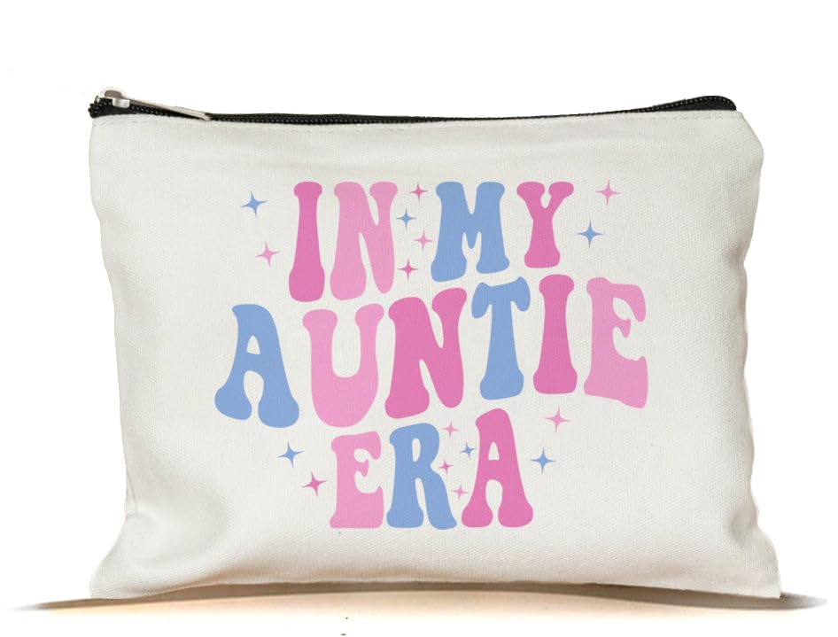 Photo 1 of NMPCreativeStore In My Auntie Era Makeup Bag - Baby Announcement For Auntie - New Baby Gifts - Promoted To Auntie Makeup Bag - Makeup Bag Gifts For Auntie On Mothers Day- Birthday- Christmas
