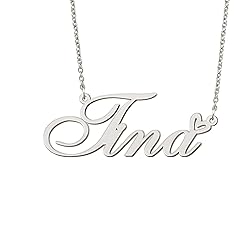 BYBWBL Tina Name Pendant Necklace Silver Color
