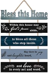 HPNIUB Bible Verse Wood Sign Bless This House 28x6CM Sunflower Wall Plaque view 8