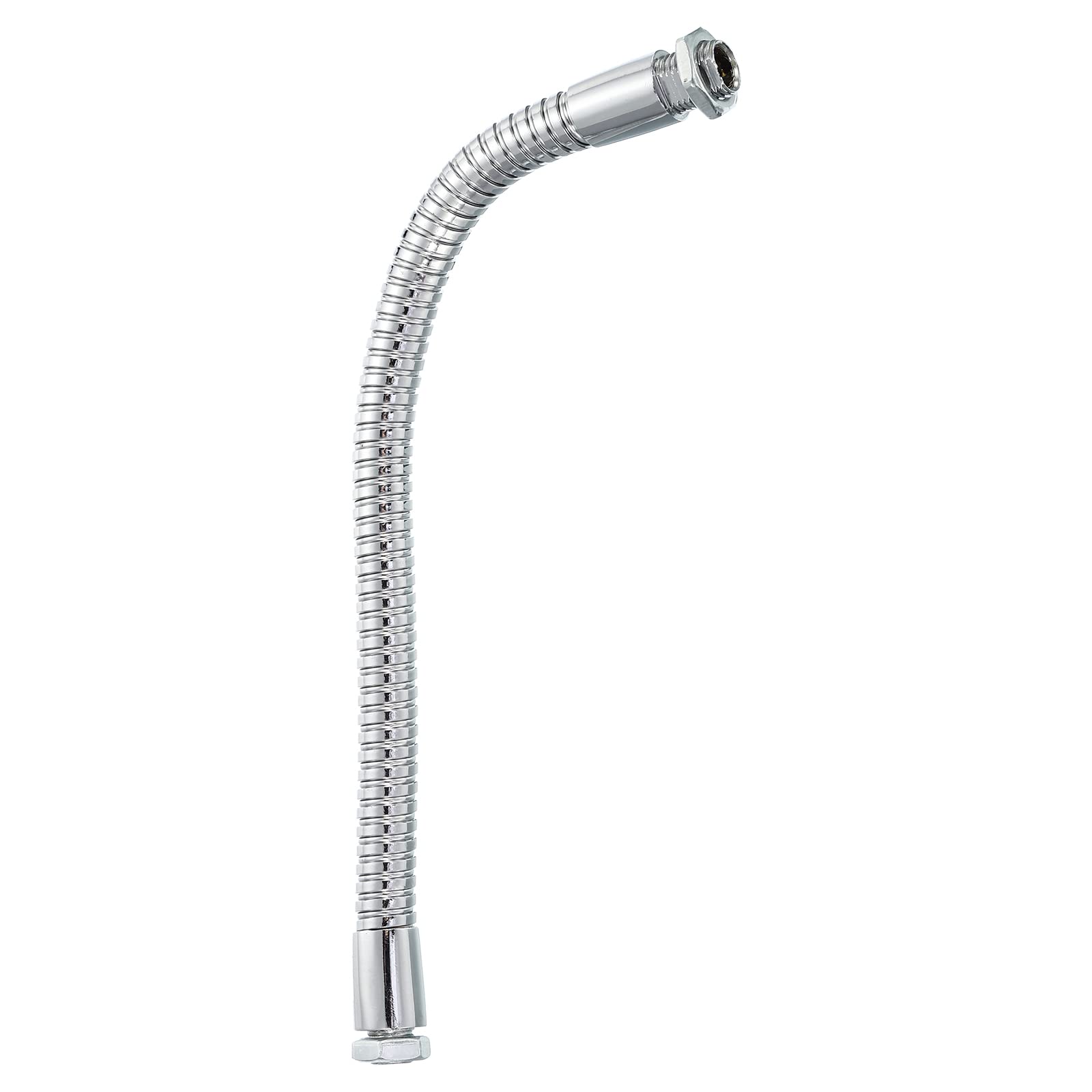 PATIKIL 7.9" Universal Gooseneck Hose, M10/M8 Fine Thread Metal Bendable Hose Flexible Arm Gooseneck Tube Extension for Multifunction DIY, Silver Tone