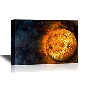 Astronomy Canvas Wall Art - Planet Venus in Solar System - Gallery Wrap Modern Home Art | Ready to Hang - 12x18 inches