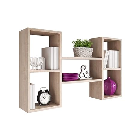 Kassi - Wandregal/Hängeregal/Bücherregal Mit 5 Fächern In Sonoma Eiche Matt 60X102Cm