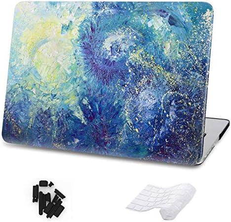 ZEGENE for MacBook Air 11.6inch Case with Keyboard Cover Plastic Hard Shell(Fit Model:A1370/A1465) Oil Painting Brush Effect Pattern Art Printing Full Edge Protective Case Skin