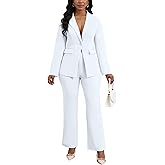 Womens 2 Piece Pant Suits Dressy Blazer Jacket Flare Pants Set Casual Business Suiting Formal Work Office Outfits