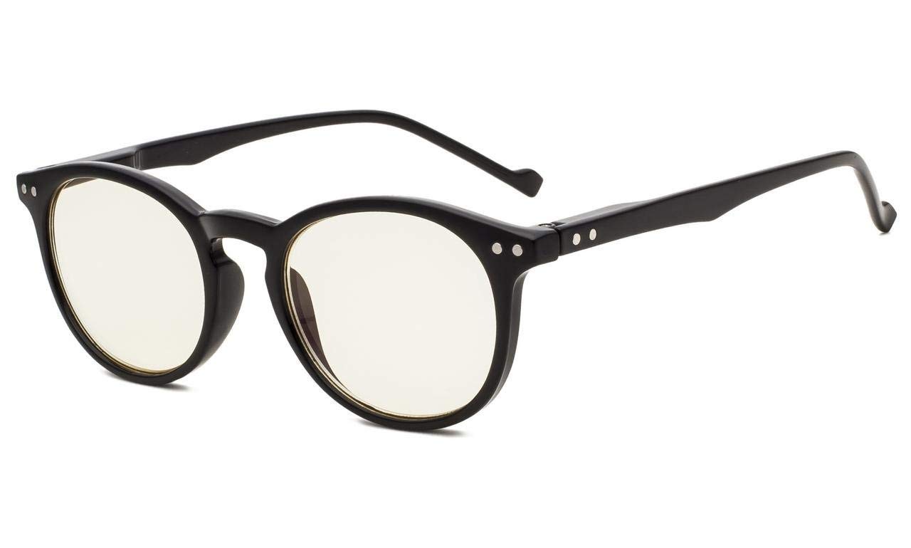 Eyekepper Retro Oval Round UV Protection Reading Glasses,Anti-reflective Readers, Yellow Tinted Lenses (Black, +0.50) — image 1