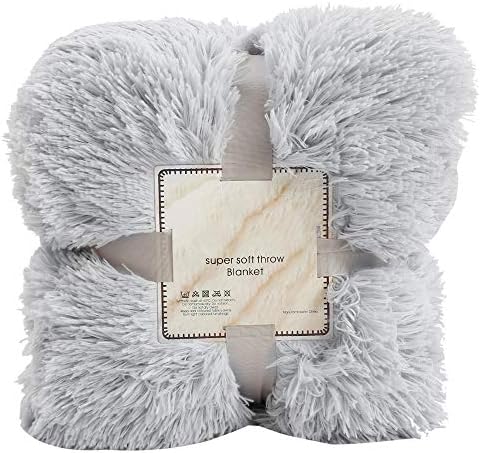 Lovestoryeu Soft Long Shaggy Throw Blanket Faux Fur Warm Elegant Sofa Double King Bed Double-Sided Plush Blanket,Double Blanket,Blanket for Winter Warm,Bed Supplies
