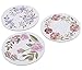 Drinks Coasters Set – 24 Pack Round Drink Absorbent Table Coasters with Floral Print, Heavyweight Paper Flower Coasters in 3 Watercolor Designs, 4 Inches in Diameter