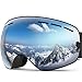 ZIONOR X Ski Snowboard Snow Goggles OTG Design for Men Women Adult with Spherical Detachable Lens UV Protection Anti-fog (VLT 8.4% Polarized Silver Lens)