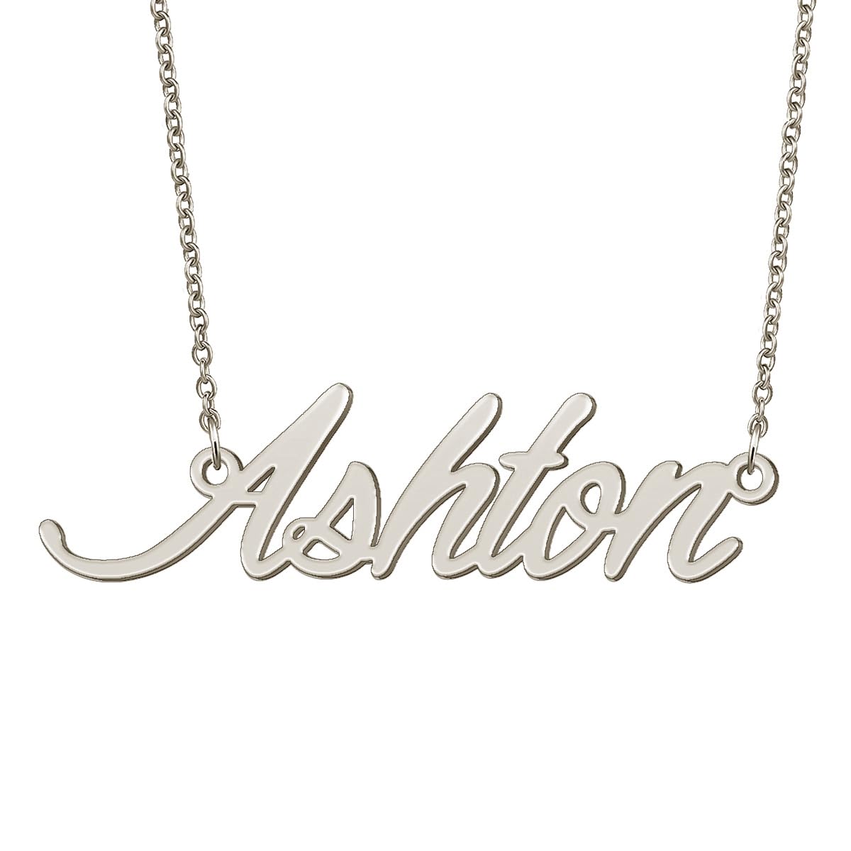BYBWBL Ashton Name Pendant Necklace Silver Color