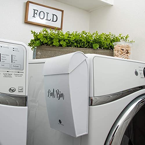 A.J.A. & More Lint Bin with Lid Modern Metal Classic Tin Farmhouse