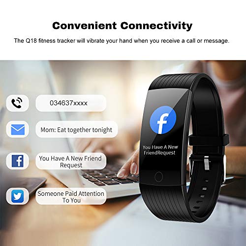 ANSGEC Fitness Tracker, Activity Tracker Watch with Heart Rate Monitor, Color Screen Smart Bracelet with Sleep Monitor,IP67 Waterproof Smart Bracelet for Android and iOS (B)