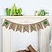 Tatuo Lucky Banner Irish Four Leaf Clover Banner Shamrock Burlap Banner Garland St. Patrick's Day Decorations