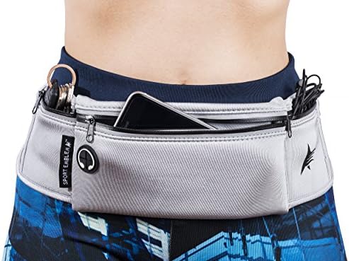 Sport Emblema Running Belt for Phone | Fanny Pack for Running with iPhone, Waist Pack and Runners Belt | Travel Belt Women or Men (silver)