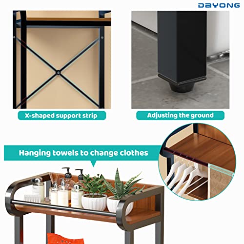 DAYONG Over Washing Machine Storage Rack, 3-Tier Laundry Organiser with Shelves, Bathroom Room Shelf, Shelving Units Clothes Dryers Shelf for Laundry Room, Balcony, Bathroom (Black)