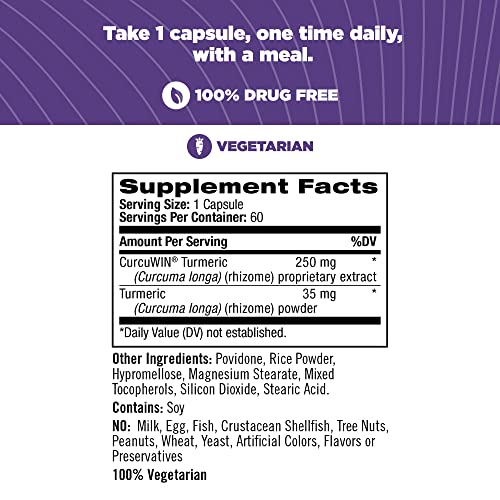 Natrol Extra Strength Turmeric Capsules, Supports Cellular