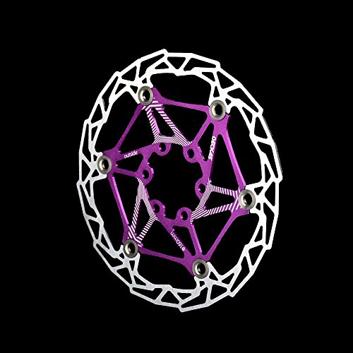 OneDream 160mm Ultra-light Float Bicycle Brake Disc Bike Floating Pads Parts 6-Bolt Rotor for Most MTB Mountain Road BMX Cycling Accessories 6 Bolts Rotors (Purple) - Thumbnail 2
