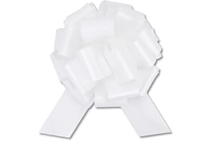 HCHENBOW Large 12" Pull Bow, 2 Pcs Gift Bow for Present, Wrapping, Bikes, Appliances, Christmas, Parties, Decorations on Tables (White)