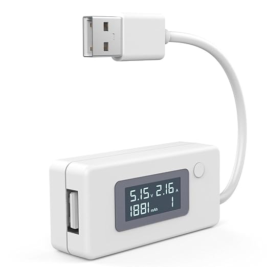UEB USB Power Multi-Moniter Leistungsmesser/ Amperemeter, digitales Multimeter für Stromstärke+Spannung+Kapazität der Geräte 