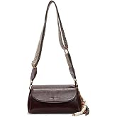 QZWAIFEN Small Crossbody Purse for Women, Vintage PU Leather Shoulder Bag with Adjustable Webbing Strap, Compact Everyday Satchel Bag for Work/Shopping