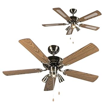 Qazqa Retro Deckenventilator Mit Beleuchtung Wind 42 Bronze