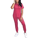 HBQ Women 2 Piece Outfits Summer Sweatsuits Biker Short Workout Jogger Sets