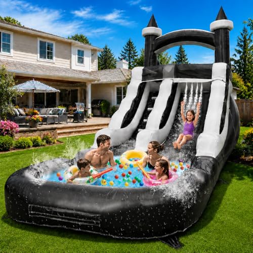 Commercial Grade Water Slide 21'x9'x12' Inflatable with Pool for Kids and Adults, Wet Dry Use, Summer Splash Fun