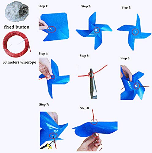 GeniusCells 9.5" Rainbow Plastic Wind Spinners Outdoor Hanging Yard Decorations Pinwheels Lawn Ornaments DIY Windmill Waterproof Patio Kinetic Art Garden Decor (Pack of 100) - Thumbnail 4