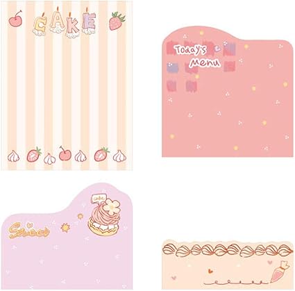 Amazon Kamizuki メモ用紙 花 ケーキ リボン 不規則 付箋 粘着性がない一般メモ用紙 メモ素材紙 伝言 メモ帳 プレゼント 贈り物 学用品 オフィス用品 100枚 ケーキ 付箋 文房具 オフィス用品