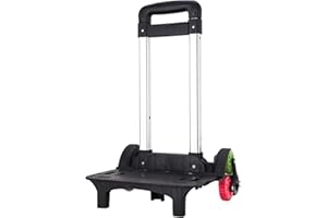 JONbinbkl Backpack Trolley, Foldable Rolling Luggage Cart, Adults Student Roller Attachment for School Bags Backpacks (A, 6)