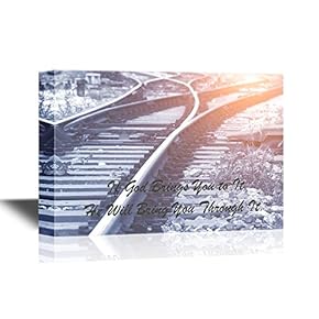 Christian Quotes Series Canvas Wall Art - If God Brings You to It, He Will Bring You Through It - Gallery Wrap Modern Home Art | Ready to Hang - 12x18 inches