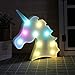 Fengyao Unicorn Night Light, Colorful Marquee Sign Light with Hanging Hole, Decorative LED Switch Light for Christmas Birthday Wedding Party, Battery Powered, 9.64 x 9.45 in (White)