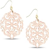 ZENZII Acrylic Resin Earrings for Women Girls Statement Geometric Modern Pattern Acetate Drop and Dangle Earrings Fashion Jewelry