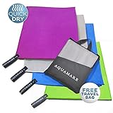 Microfiber Towel for Beach, Hair, Travel, Gym, Sports - Lightweight, Absorbent Quick Dry Towels - Perfect for Yoga, Pool, Golf, Pilates, Camping & Shower - Includes Carrying Bag