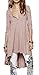 Urban CoCo Women's Half Sleeve High Low Loose Casual T-Shirt Top Tee Dress (Pink, Large)