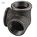 Gimiton 4 Pack 3 Way Pipe Fitting Malleable Iron DN25 1