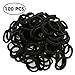 Hair Band Ties for Kids, 100PCS Elastic Cotton Seamless 8MM Thick Hair No-Damage Band Ponytail Holders Scrunchie Perfectly for Girls & Ladies by FIXBODY (Black)