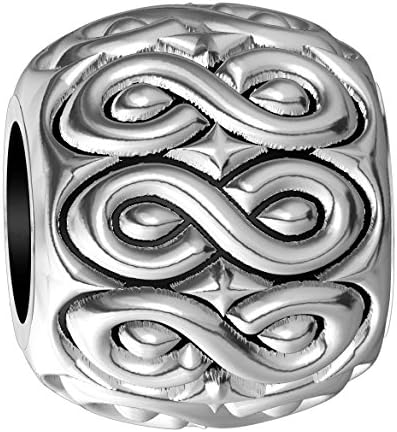 SZIRORepeating Infinity Symbol Charm Bracelet Bead in Sterling Silver