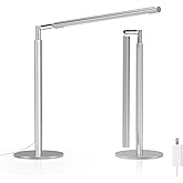 ALFELE Metal LED Desk Lamp - Foldable Modern Table Lamp with Timer, 4 Color & 6 Brightness Adjustable Desk Reading Light, Dim