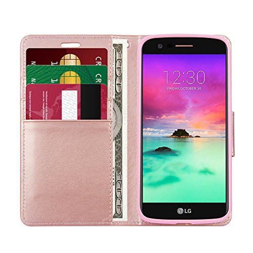 [ El Lumiere Treasure Wallet Case for LG Stylus 4, Stylo 4 ] Multi-Card Slot Wallet Case [Drop Protection] Premium Leather [Kickstand Feature] (T-Perfume Rosegold) - Thumbnail 3