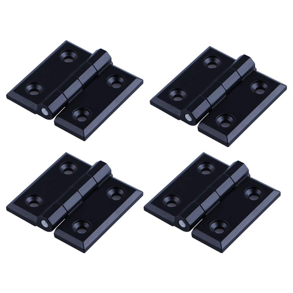 YOFASEN Folding Hinges - 4PCS Hardware Door Hinges for Household Closet Door, Zinc Alloy, Black, 60 * 60 * 6mm
