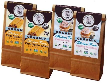 Gluten Free Chai Spice Cake and Vanilla White Frosting Mixes Bundle of 4 - Organic, Vegan, Non-GMO, GF, Dairy Free